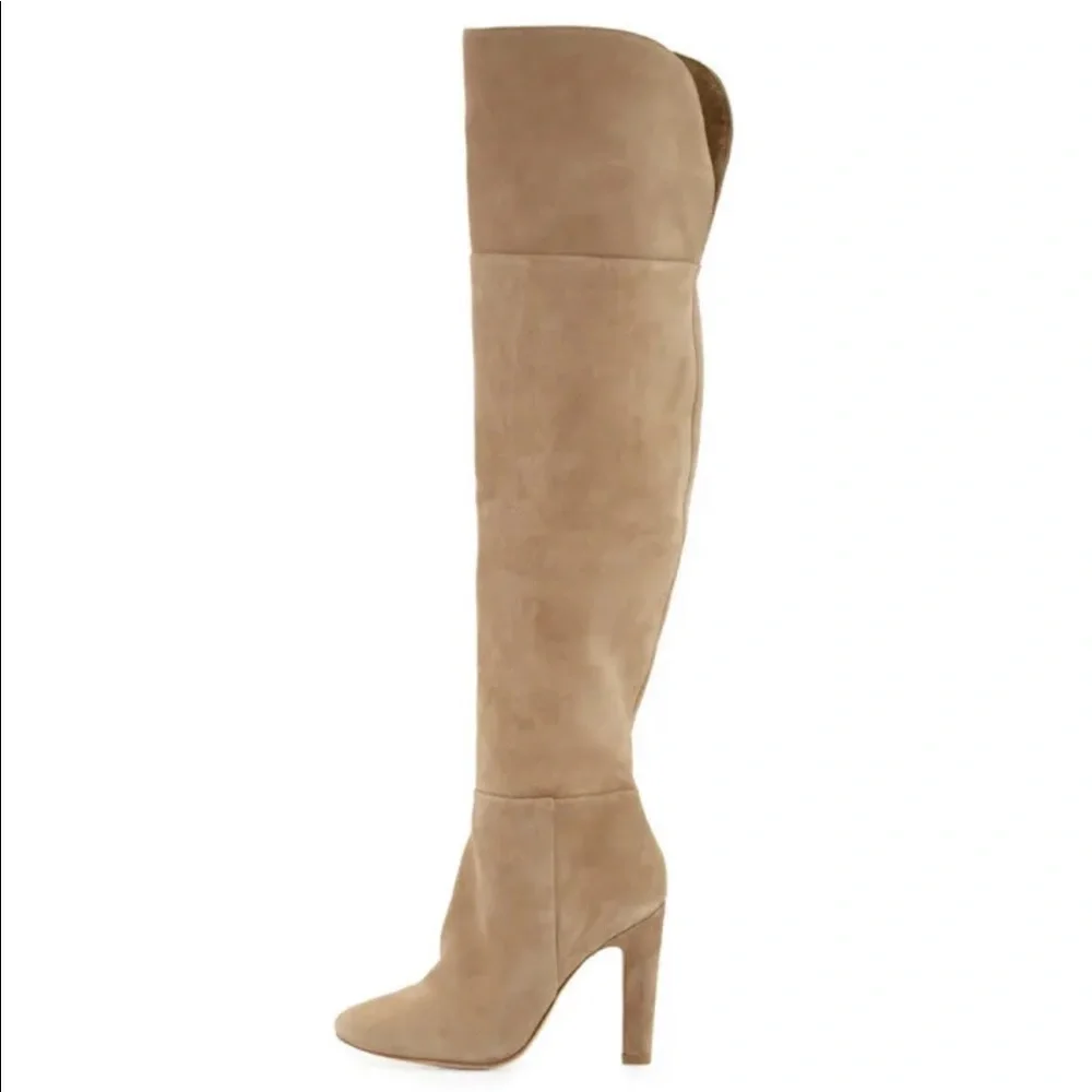 Joie Bentlee Suede Leather Over The Knee Heeled Boots Sz 36B - Picture 1 of 10